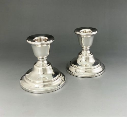 fig 1. A stylish pair of dwarf silver candlesticks