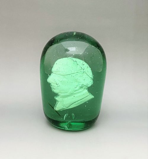 An Unusual Victorian Glass Dump with Sulphide Cameo
