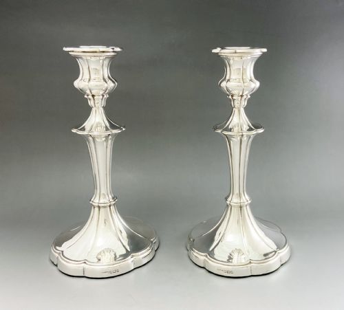 fig 1. A fabulous pair of full height silver candlesticks
