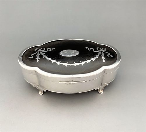 A Gorgeous Silver & Tortoiseshell Trinket Box