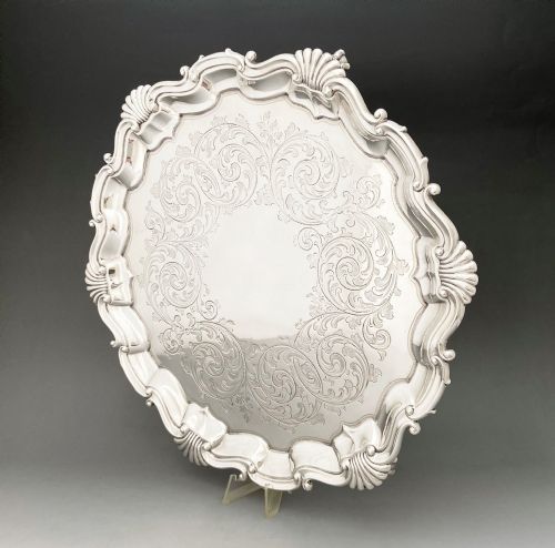 A Stunning Victorian 13" Silver Salver