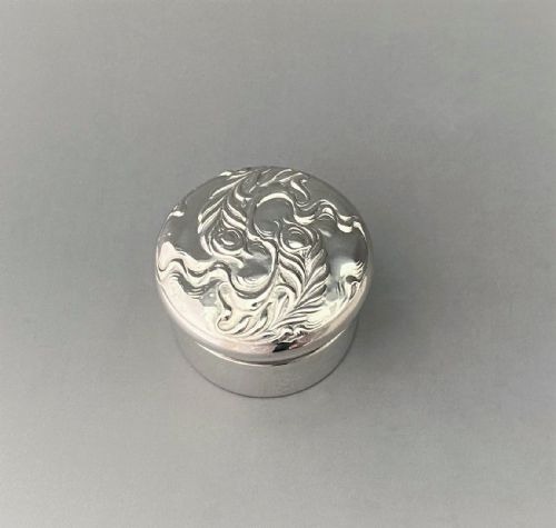 A Charming Art Nouveau Silver Gilt Pill Box