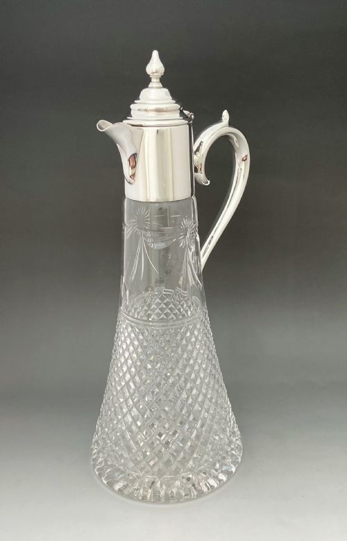 fig 1. A gorgeous large silver plated claret jug
