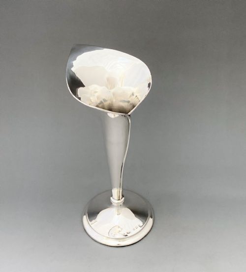 fig 1. A fabulous silver Arum Lily stem vase
