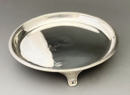 fig 1. An elegant 18th Century silver card tray/ waiter
