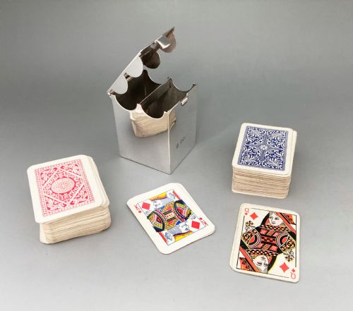 A Superb Victorian Small Silver Double Playing Card Box