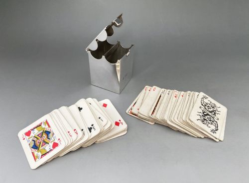 fig 1. A superb Victorian small silver double playing card box