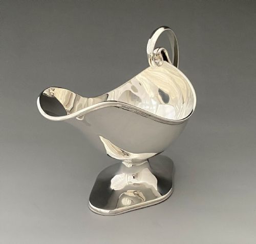 fig 1. A Stylish Edwardian Art Nouveau Silver Sauce Boat