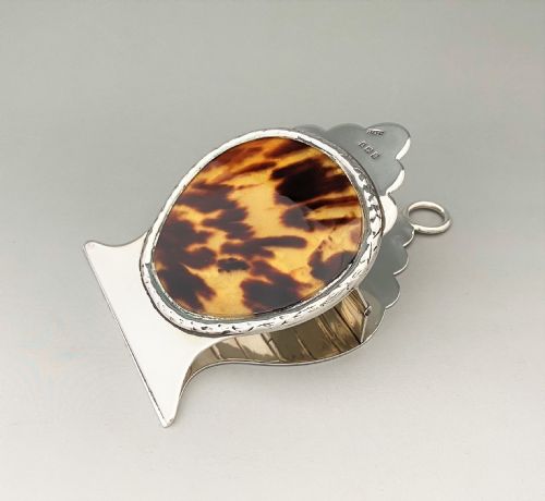A Striking Edwardian Silver & Tortoiseshell Desk Clip
