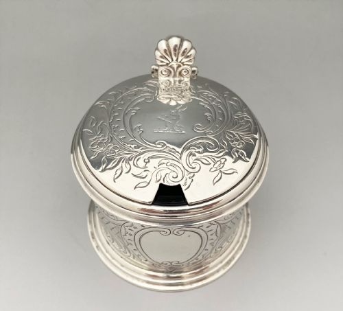 fig 2. An Early Victorian Silver Mustard Pot & Spoon
