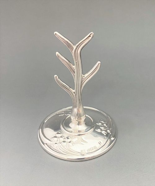 A Lovely Art Nouveau Silver Ring Tree