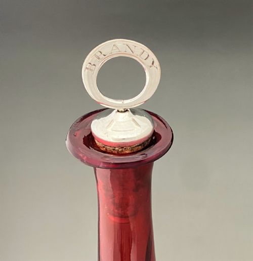 fig 1. A wonderful Georgian decanter with Old Sheffield plate Brandy stopper