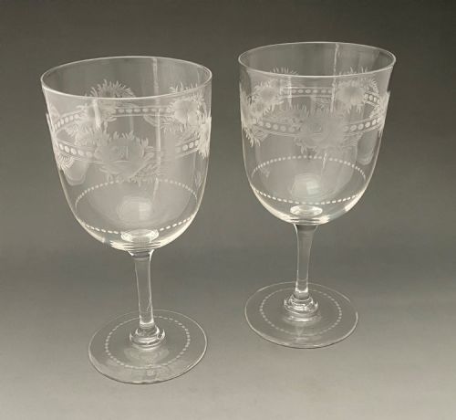 A Gorgeous Pair of Victorian Wine Glasses