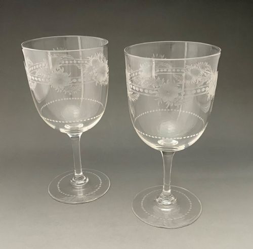 fig 1. A gorgeous pair of Victorian wine glasses
