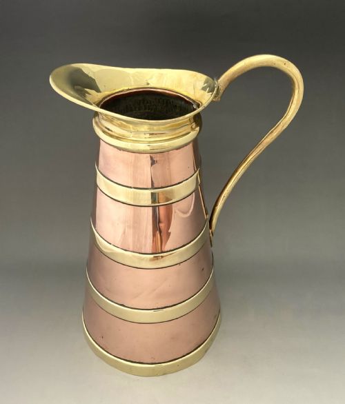 fig 1. A wonderful Victorian full size copper & brass jug