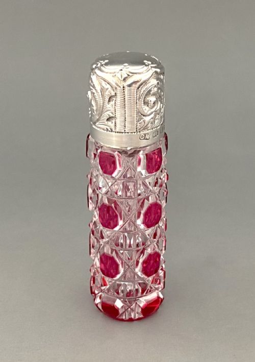 fig 1. An attractive Victorian silver mounted scent bottle