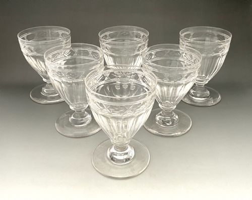 A Superb Set of 6 Victorian Cut Glass Rummers