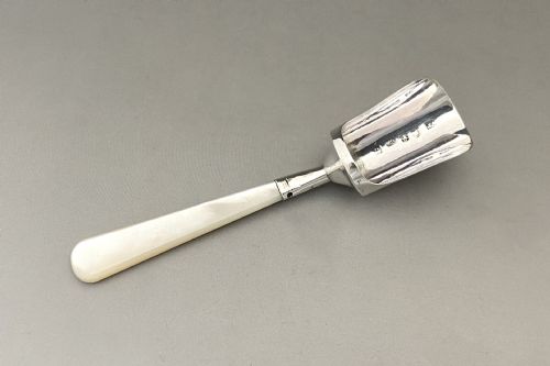 fig 1. A gorgeous Georgian silver & Mother of Pearl caddy spoon