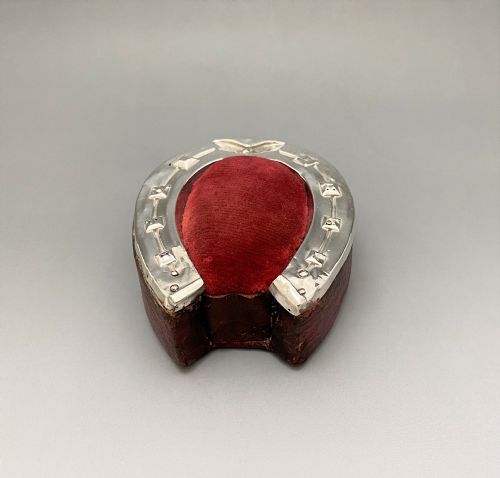 fig 1. An Edwardian Silver 'good luck' horseshoe Pin Cushion