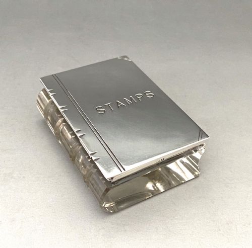 fig 1. A fabulous Edwardian silver mounted stamp box book