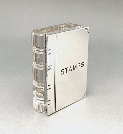 A Fabulous Edwardian Silver Mounted Stamp Box Book
