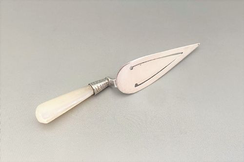 fig 1. A delightful silver & mother-of-pearl bookmark
