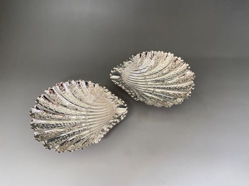 fig 1. A gorgeous pair of Victorian silver butter shells