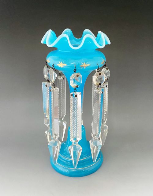 A Gorgeous Victorian Opaline Glass Lustre