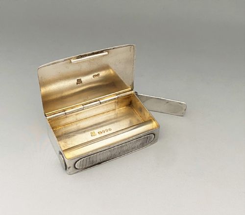 A Rare Victorian Silver Gilt Tinder Box