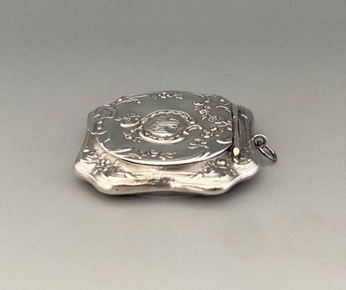 fig 1. A gorgeous French silver chatelaine/pendant compact