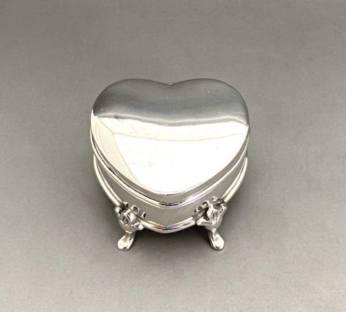 A Gorgeous Silver Heart Shaped Ring/ Trinket Box
