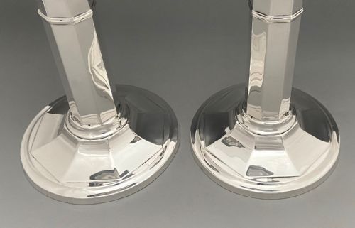 fig 1. A stylish pair of George V silver candlesticks