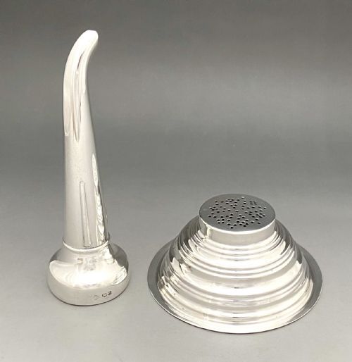 fig 2. A rare George V silver wine funnel & strainer