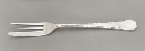fig 1. An excellent boxed set of six silver cake forks & serving fork