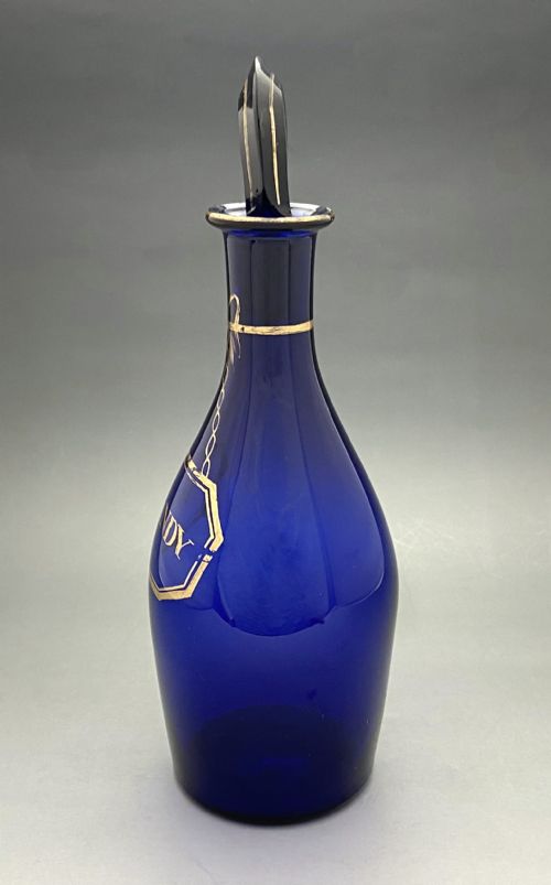 fig 1. A rare Georgian Bristol Blue Brandy decanter