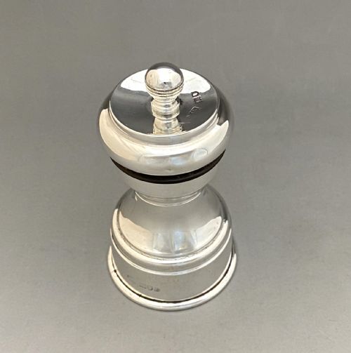 fig 1. A good Sampson Mordan silver pepper grinder
