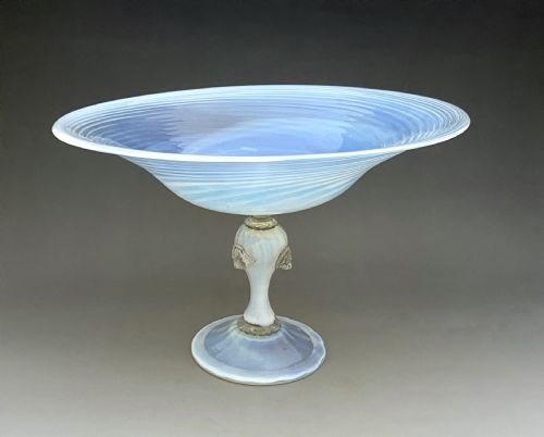 An Exquisite 19th Century Venetian Vaseline Glass Tazza