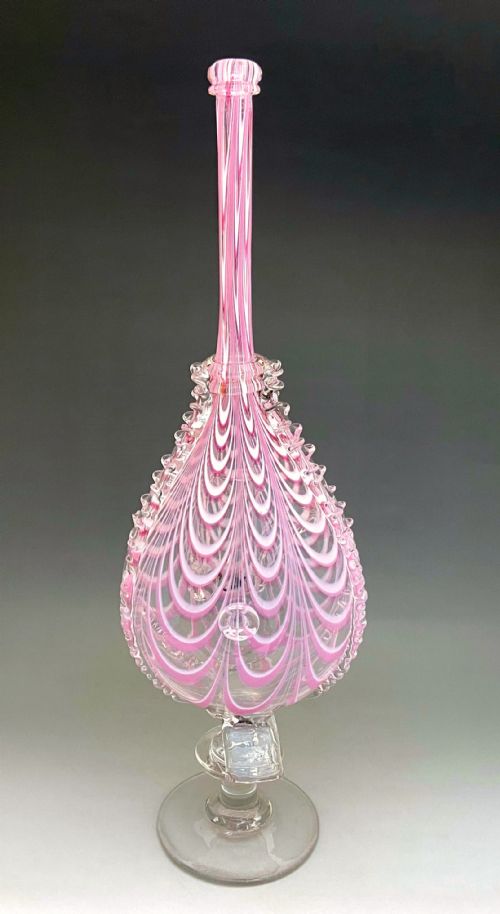 fig 1. A stunning Victorian Nailsea Bellows flask