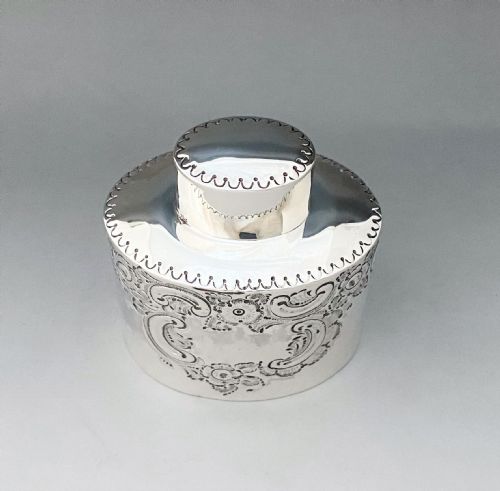 fig 1. A charming Victorian silver Rococo tea caddy