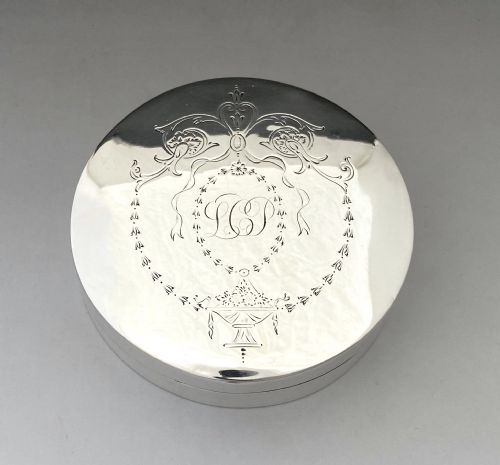 A Wonderful Large Chester Silver Powder Box