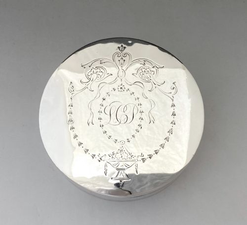 fig 1. A wonderful large Chester silver powder box