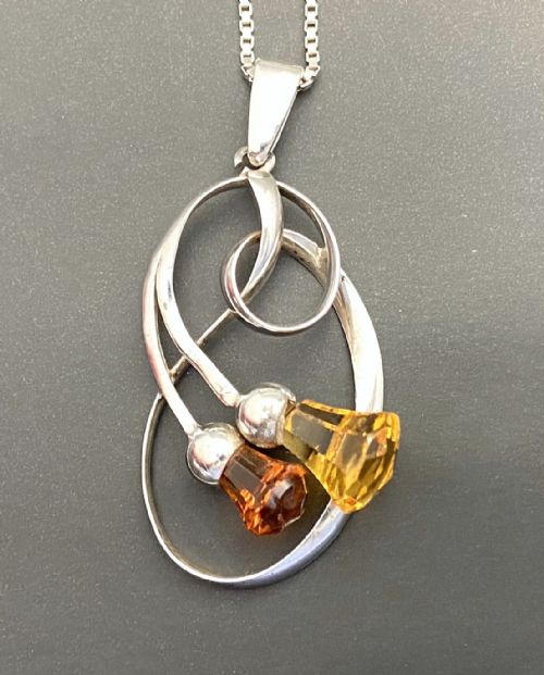 A Gorgeous Charles Horner Silver Pendant Necklace