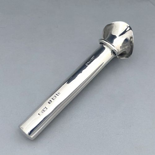 fig 1. A delightful Edwardian silver buttonhole/ lapel flower holder