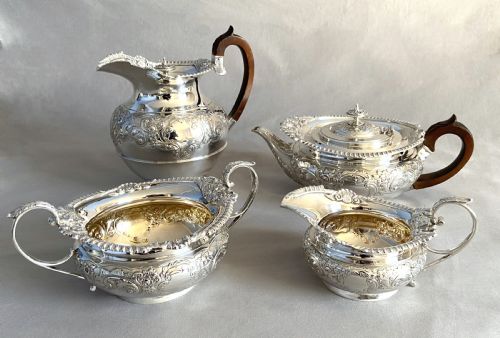 fig 4. A Superb 4 piece Victorian silver tea set by Edward Barnard & Sons