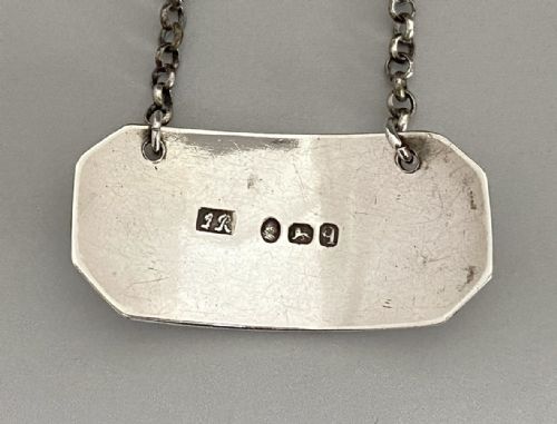 fig 1. A Quality 18th Century Silver Sherry Label