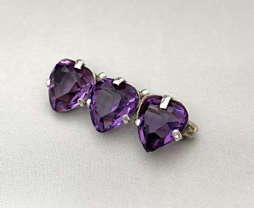 A Gorgeous Charles Horner Silver & Amethyst Brooch