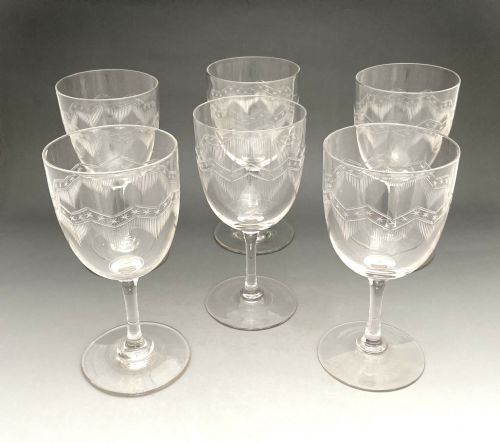 An Excellent Set of 6 Victorian Wine Glasses