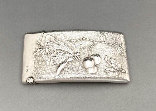 fig 1. A fabulous Edwardian naturalistic silver card case from the Chester assay Office