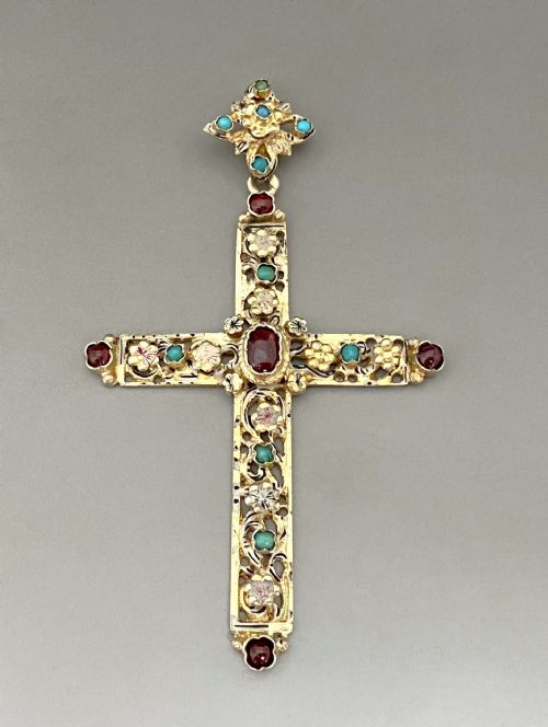 fig 1. A stunning Austro-Hungarian silver gilt Cross pendant