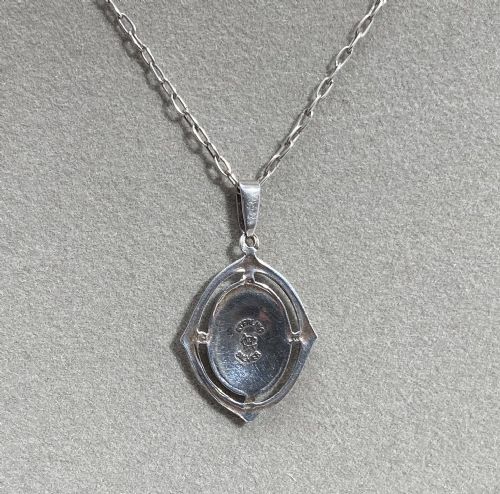 A GORGEOUS CHARLES HORNER SILVER ENAMEL PENDANT - ADDITIONAL PHOTO 3